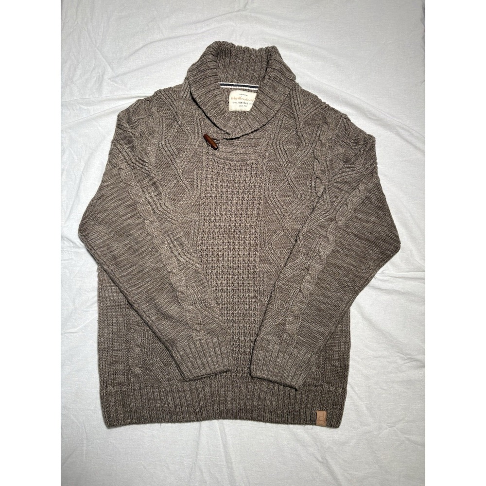 Weatherproof Vintage Cable Knit Sweater Men's XL Brown Eclectic Grandpa Holiday